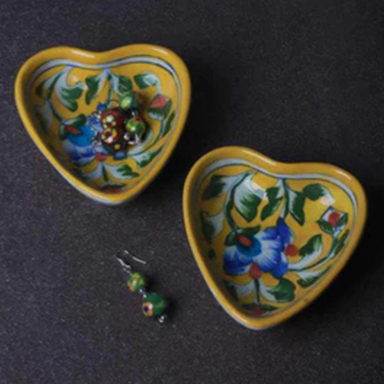 Blue Pottery Heart Plate